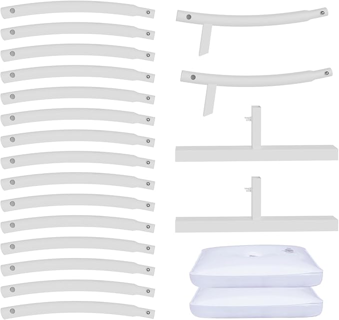 7.2ft Round Backdrop Stand, Stable Balloon Arch Stand, Metal Wedding Arch Backdrop Stand Circle Backdrop Stand Frame for Wedding, Birthday Party, Baby Shower Decoration (White)