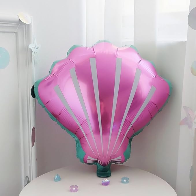 Mermaid Balloon Garland Arch Kit, Pastel Pink Purple Teal Blue Clear Balloons with Tail Seashell Foil Balloons for Little Mermaid Birthday Party Decorations Summer Under The Sea Ocean Party