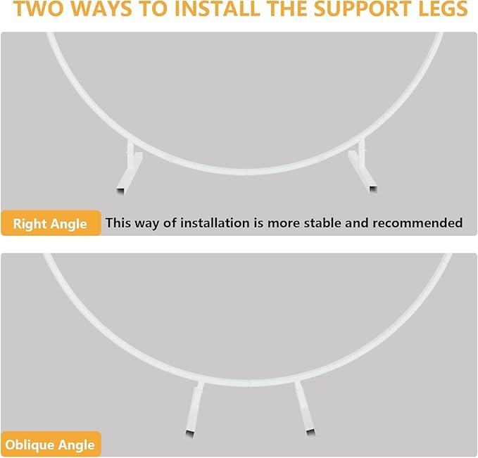 7.2ft Round Backdrop Stand, Stable Balloon Arch Stand, Metal Wedding Arch Backdrop Stand Circle Backdrop Stand Frame for Wedding, Birthday Party, Baby Shower Decoration (White)