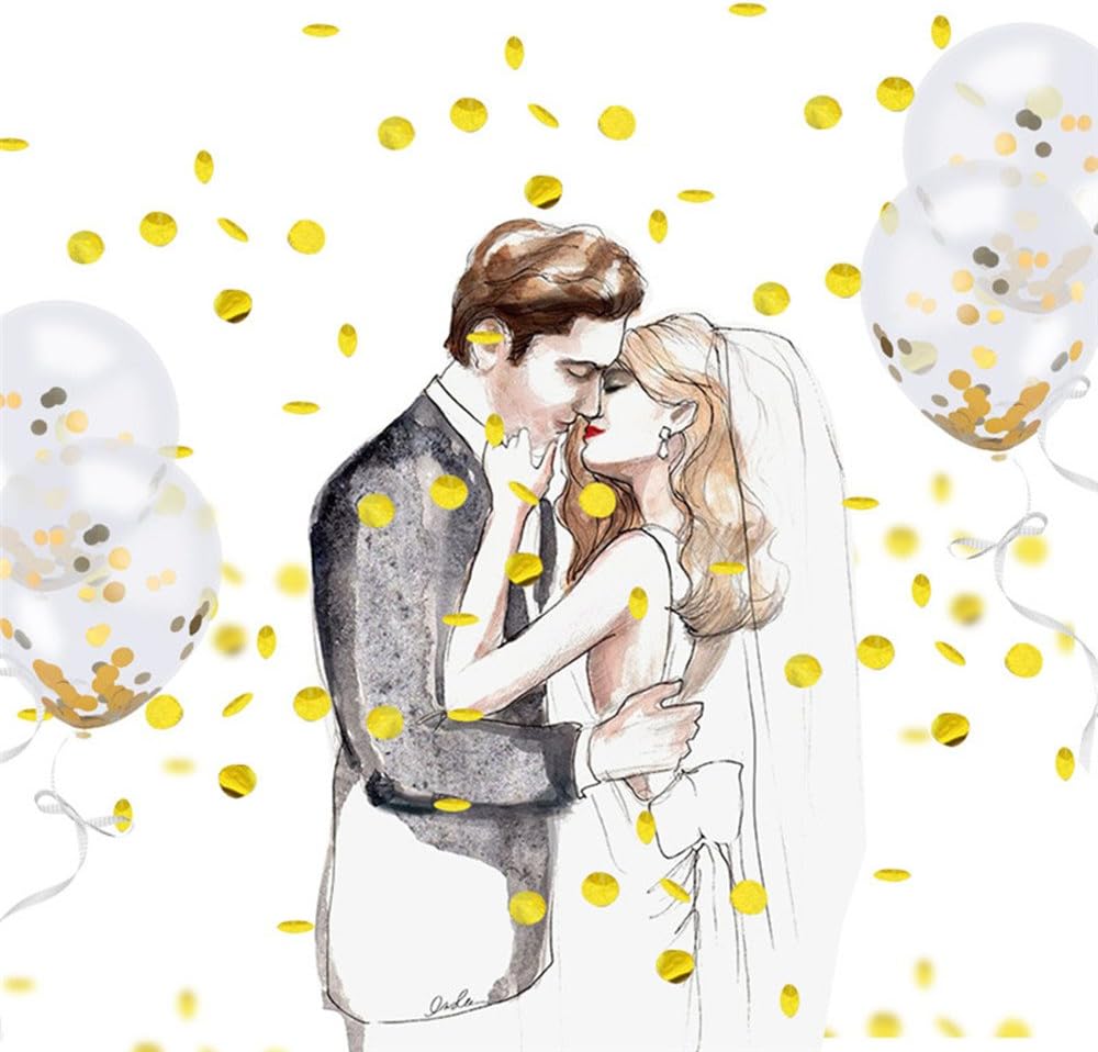 Gold Confetti Balloons 20 Pieces, 12 Inches Party Balloons With Golden Paper Confetti Dots For Party Decorations Wedding Decorations And Proposal (Gold)