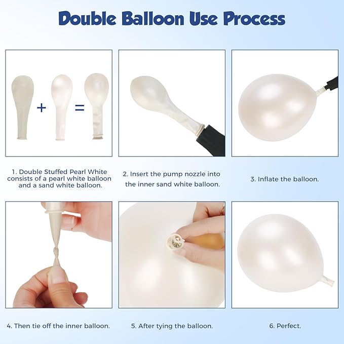 Navy Blue Gold Balloon Arch Garland Kit 153pcs, Double Stuffed Pearl White Royal Blue Chrome Gold Confetti Balloons for Birthday Graduation Baby Shower New Year Bridal Wedding Party Decoration