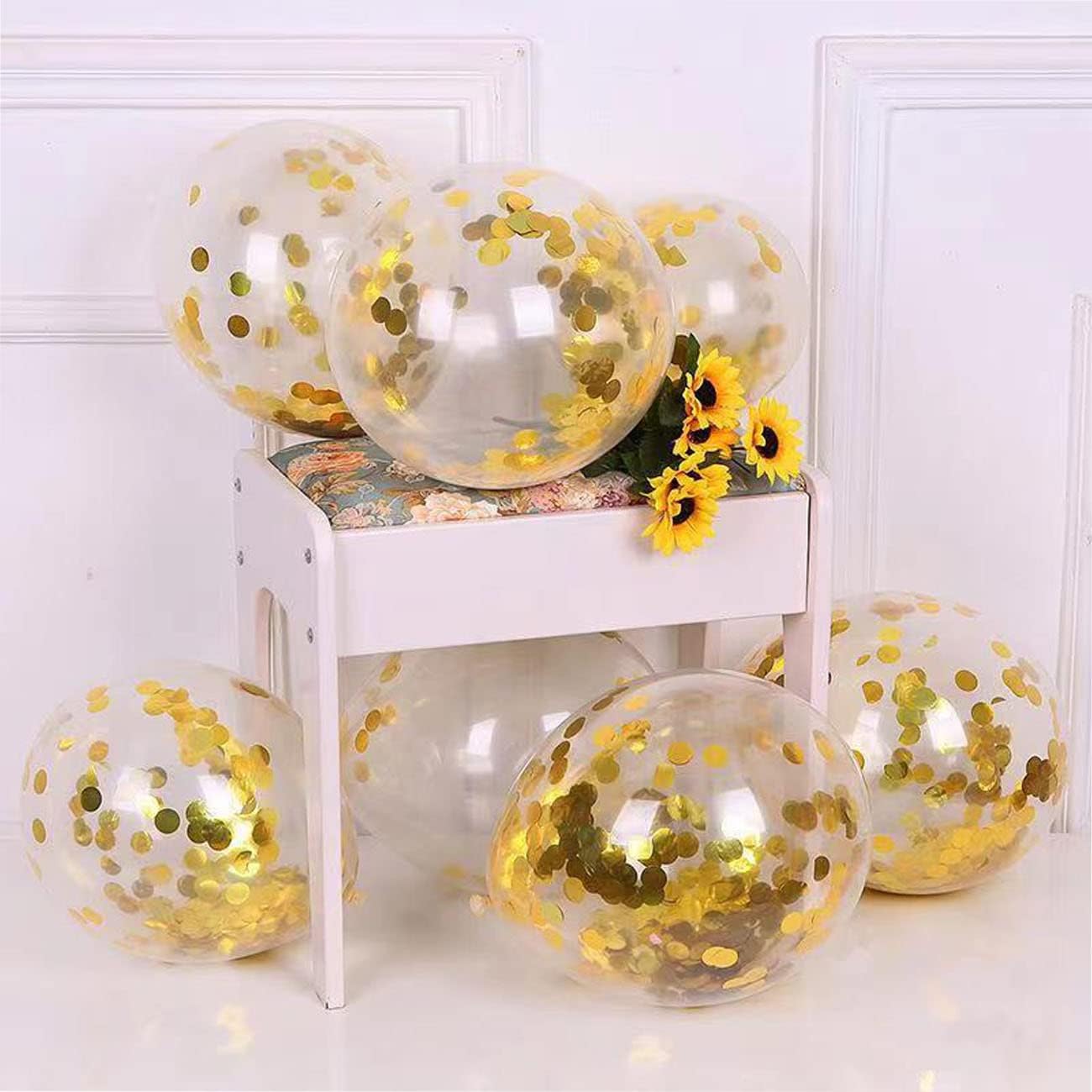 Gold Round Table Foil Confetti Beautiful Metallic Table Confetti Glitter for Fill Balloons, Wedding,Birthday, Party,Festival Decoration(8000PCS)