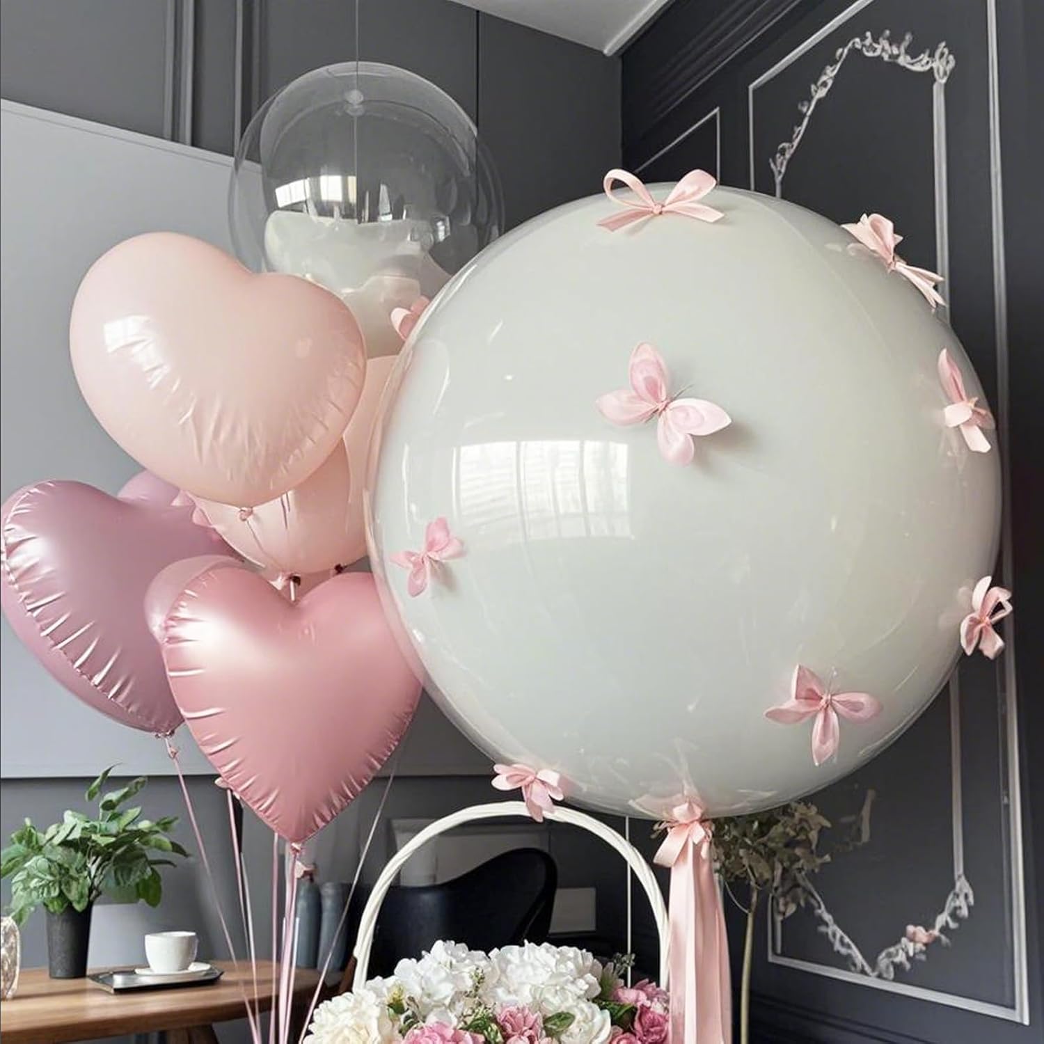 Baby Pink Heart Balloons,12Pcs 18 Inch Pastel Pink Foil Love Heart Shaped Balloons for Girl Party Bow Birthday Party Wedding Engagement Anniversary Baby Shower Valentines Day Decorations