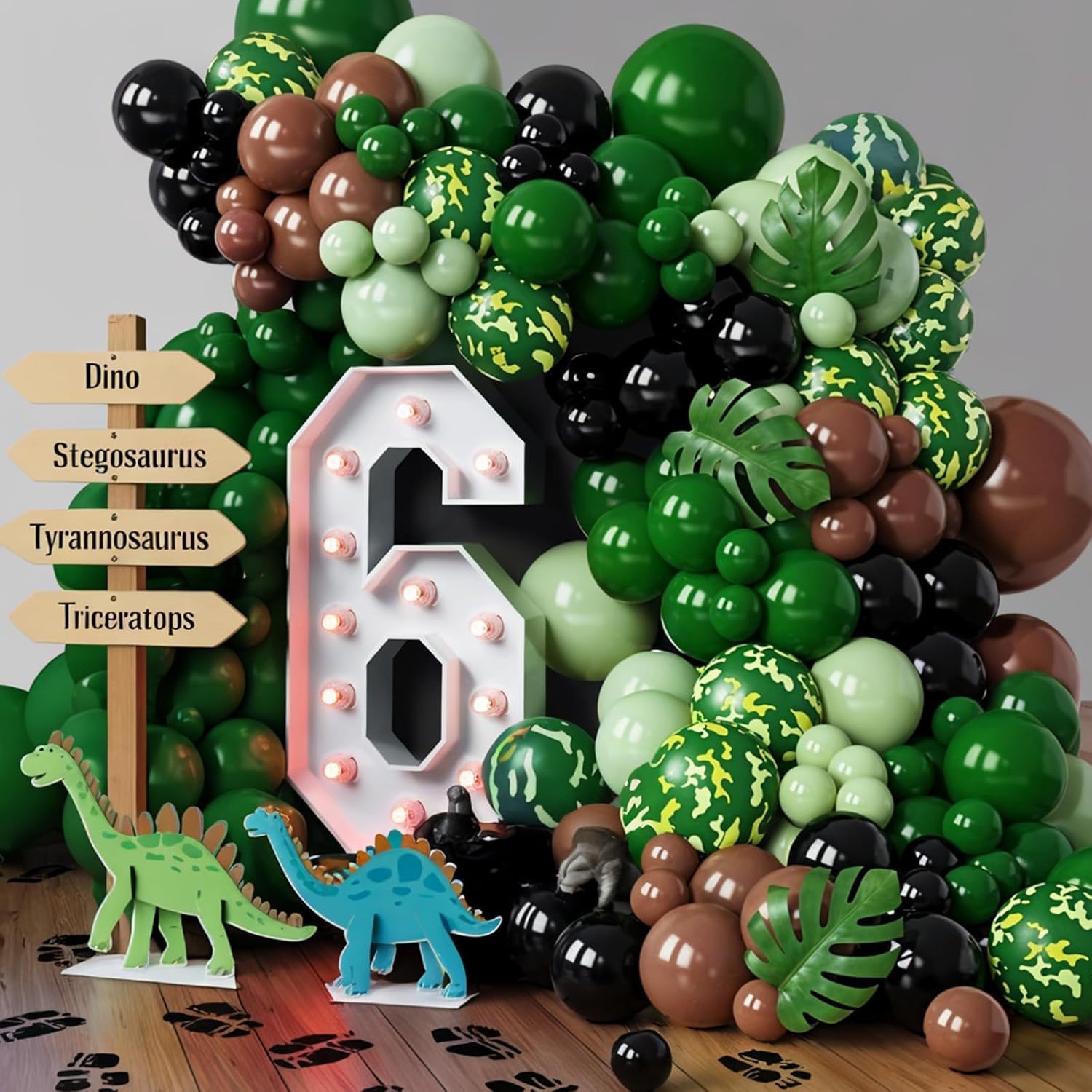 Green Brown Camo Balloons,12 Inch Dark Green Black Metallic Green Gold for Camping Jungle Army Theme Birthday Baby Shower Party Decorations