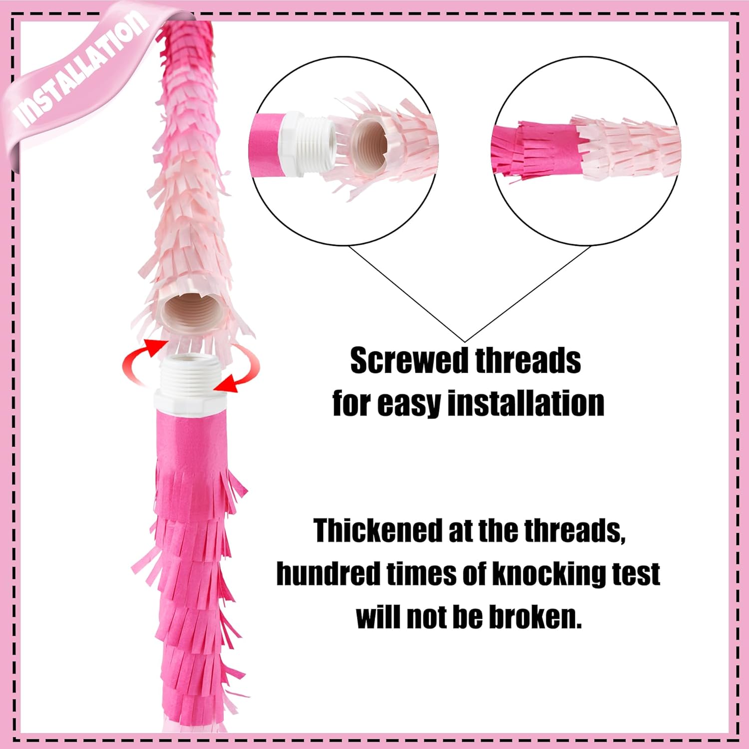 PCFING 20 Inch Number 9 Piñata Pink Gold with 30 Inch Piñata Stick Blindfold Confetti for Boys Girls Adults Birthday Party Decorations, Anniversary Celebration, Fiesta