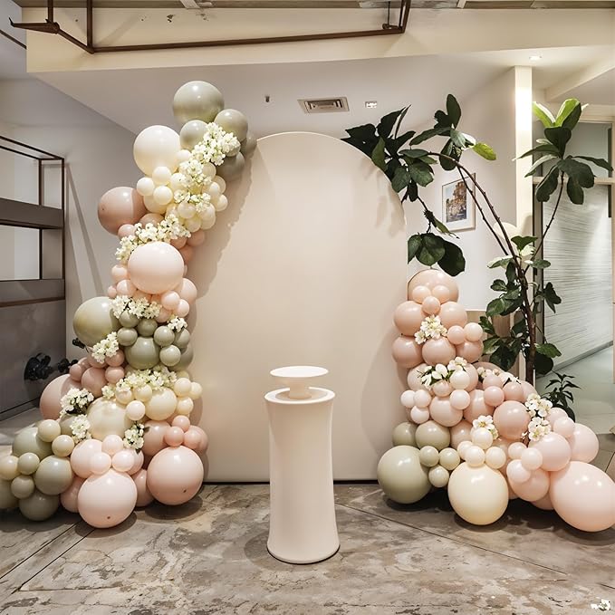 Dusty Pink Balloon Arch Kit, 122Pcs Dusty Pink Ivory Sand White Matte Balloons for Girls Boho Birthday Bridal Wedding Engagement Neutral Baby Shower Anniversary Party Decorations
