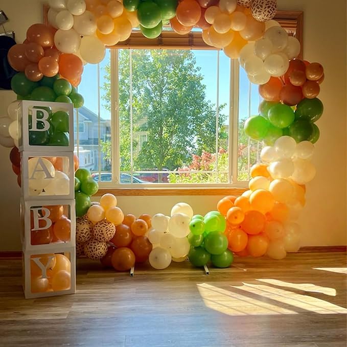 Jungle Safari Balloon Garland Arch Kit, 118pcs Sage Green Brown Balloons Arch Animal Print Latex Balloons with 4D Giraffe Foil Balloons for Tropical Wild Theme Boys Birthday Baby Shower Wedding