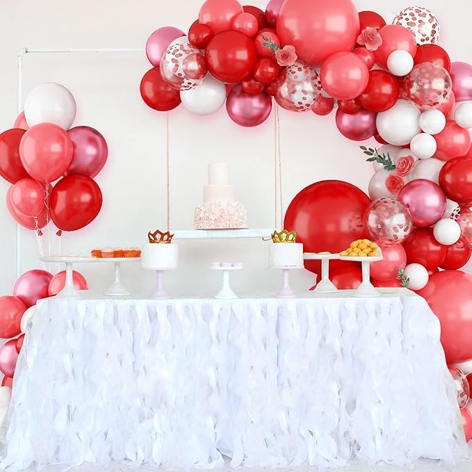 Red Balloon Garland Arch Kit - 5 10 18 Inch Balloons Different Sizes DIY Decoration Set Perfect for Birthday Wedding and Events