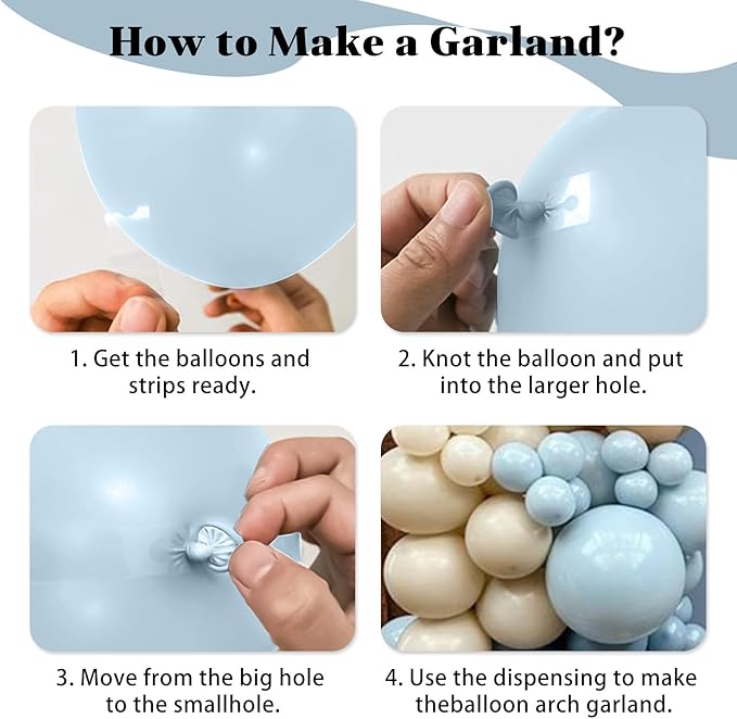 Dusty Baby Blue Balloon Arch Kit, Blue Beige Balloons Garland Slate Fog Baby Blue Ivory White Balloons with 3PCS 18Inch Clear Balloons for Men Boy Baby Shower Christening Birthday Party Decorations