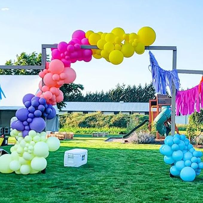 Multicolor Neon Balloon Arch Garland Kit, Colorful Balloons Arch Assorted Color Latex Ballons Kit Rainbow Balloon Garland for Summer Pool Tropical Theme Carnival Kids Birthday Party Decorations
