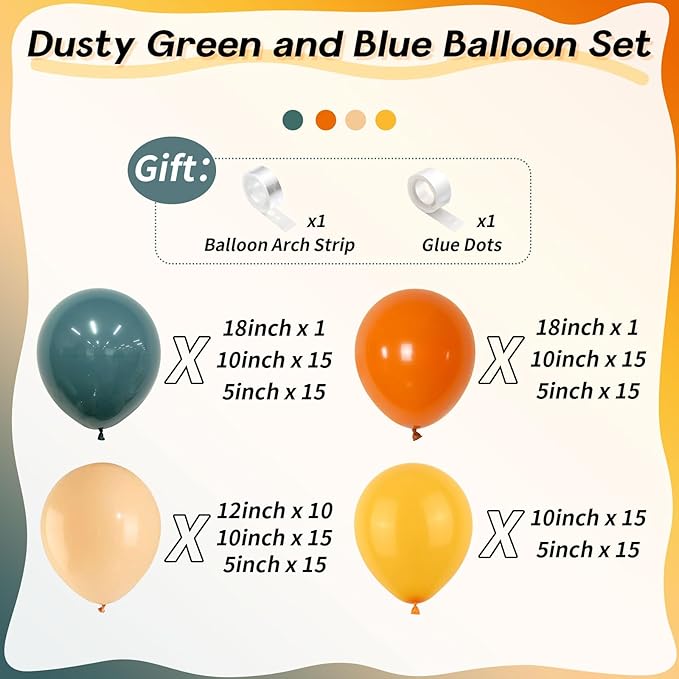 Here Comes the Son Balloon Arch Kit, 128pcs Retro Blue and Yellow Balloons Garland kit, Slate Blue and Beige Balloon for kids Baby Shower Gender Reveal Birthday Boho Anniversary Party Decoration