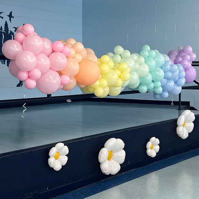 Daisy Pastel Balloons Arch Kit, 106Pcs Pastel Balloon Garland Kit, Assorted Colorful Latex Balloon Rainbow Party Decoration for Boho Flower Theme Girls Women Birthday Baby Shower Wedding Anniversary