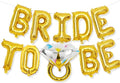 Bachelorette Party Decorations, Gold Bride To Be Bridal Shower Letter Balloons Banner with Engagement Diamond Ring Mylar Foil Balloon for Wedding Photo Booth Hen Night Room Party Decor