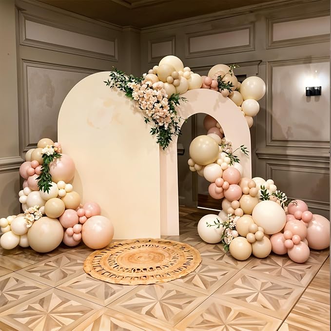 Dusty Pink Balloon Arch Kit, 122Pcs Dusty Pink Ivory Sand White Matte Balloons for Girls Boho Birthday Bridal Wedding Engagement Neutral Baby Shower Anniversary Party Decorations