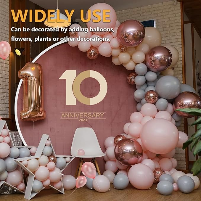 7.2ft Round Backdrop Stand, Stable Balloon Arch Stand, Metal Wedding Arch Backdrop Stand Circle Backdrop Stand Frame for Wedding, Birthday Party, Baby Shower Decoration (White)