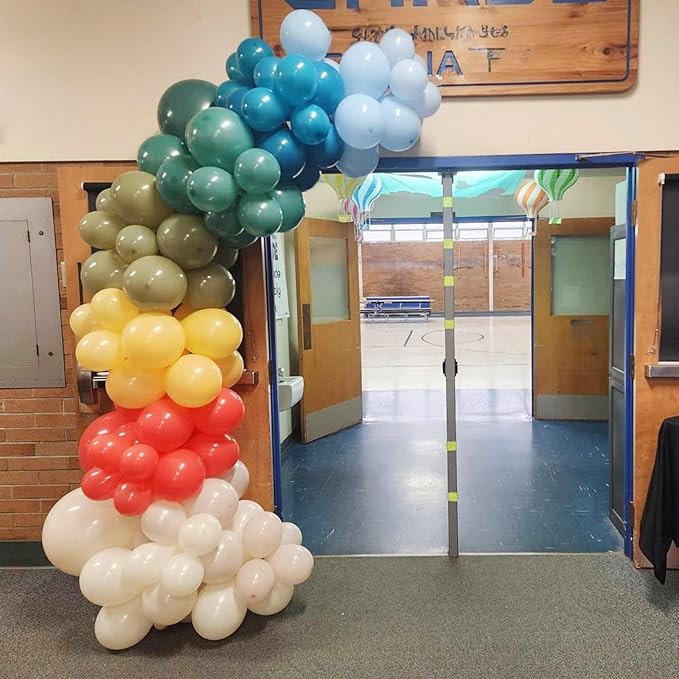 Retro Boho Balloon Arch Garland Kit, 163Pcs Retro Blue Orange Mustard Yellow Balloon Arch Garlands for First Birthday Theme Boho Colorful Baby Shower Wedding Bridal Shower Rainbow Party Decoration