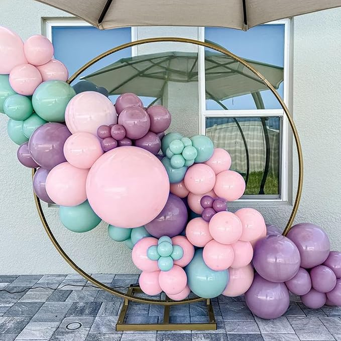 Dusty Green Purple Pink Balloon Arch Kit Fairy Wonderland Birthday Party Decorations Fairy Balloon Garland Dusty Green Pastel Pink Lavender Purple Balloons for Girls Fairytale Tea Party Supplies