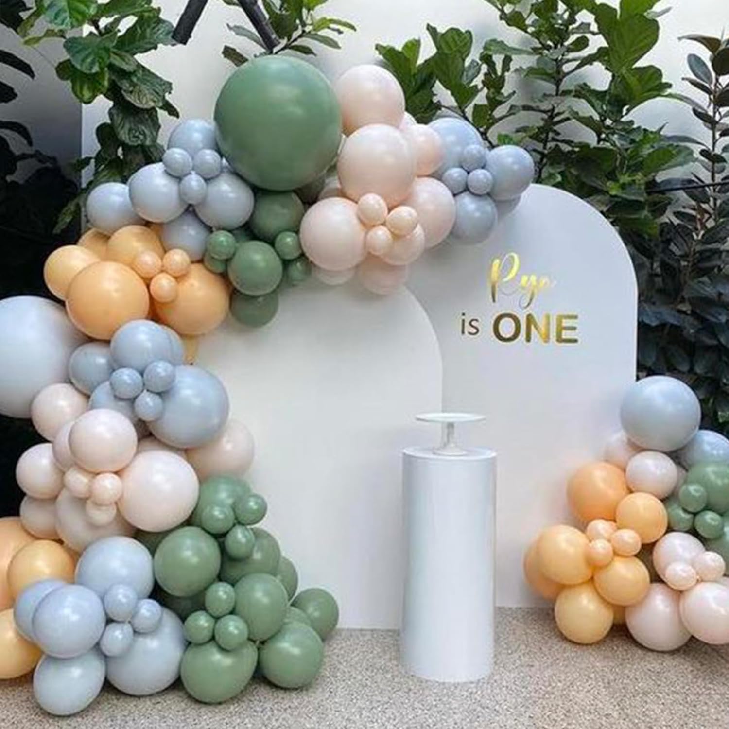Sage 52 PCS 12 Inch Multi-Colored Balloons for Birthday Parties - Includes Blue, Green, Yellow, Dusty Blue, Bean Green, Sand, White, Maca, Yellow Latex Balloons