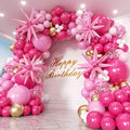 Hot Pink Balloons Garland Arch Kit 180pcs with Star - 22 18 12 10 5in Different Size Shades of Pink White and Gold Balloons for Valentine's Day Birthday Baby Shower Wedding Party Decorations