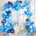 Blue Balloon and Metallic Blue Balloons Garland Arch Kit,160PCS Navy Pastel Pearl Blue Balloons with Heart Foil Balloon for Birthday Baby Shower Party Anniversary Decoration