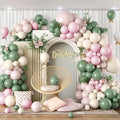 Dusty Pink and Green Balloon Arch Kit, 122Pcs Sage Green Macaron Dusty Pink Ivory White Matte Balloons for Girls Flower Birthday Bridal Wedding Engagement Floral Baby Shower Party Decorations