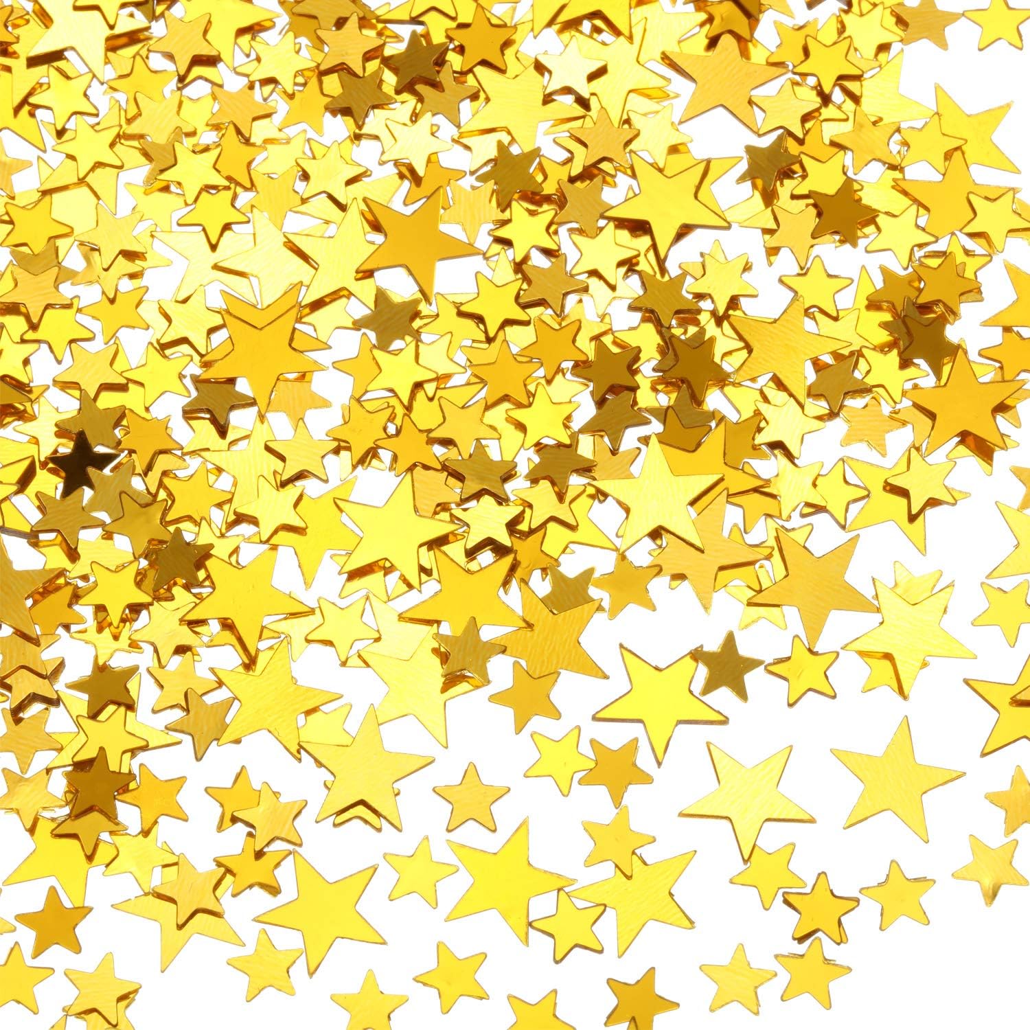 Hestya 60g Star Confetti Glitter Table Confetti Metallic Foil Stars for Party Wedding Festival Decorations(Gold,10mm and 6mm)