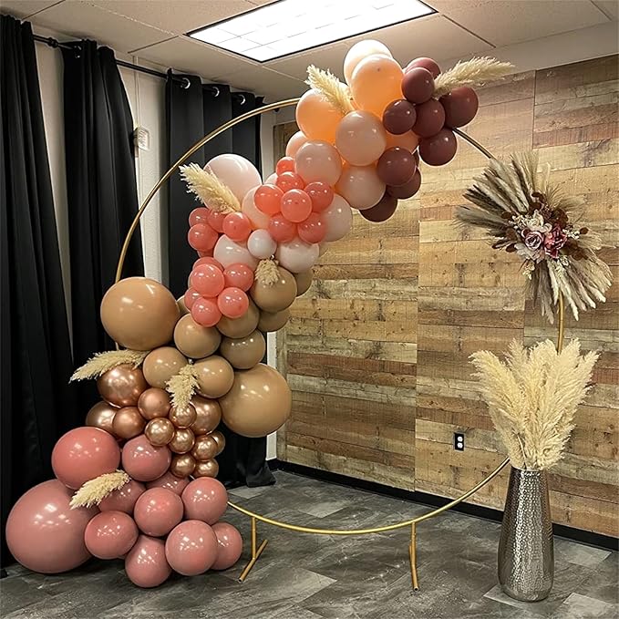 Dusty Rose Pink Balloons Garland Kit, Retro Pink Beige Nude Metallic Rose Gold Boho Balloon Arch Kit, Blush Pink Tan Latex Balloon for Women Girl Birthday Wedding Baby Bridal Shower Party Decorations