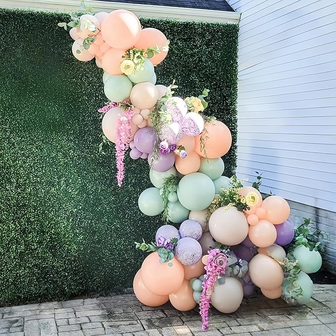 Dusty Green Purple Pink Balloon Arch Kit Fairy Wonderland Birthday Party Decorations Fairy Balloon Garland Dusty Green Pastel Pink Lavender Purple Balloons for Girls Fairytale Tea Party Supplies