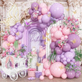 Purple Pink Balloons Garland Arch Kit, 109Pcs Butterfly Pink Balloons Garland Kit 18/10/5 Inch Light Pink Latex Balloons with 3D Butterfly Sticker for Girl Women Birthday Baby Shower