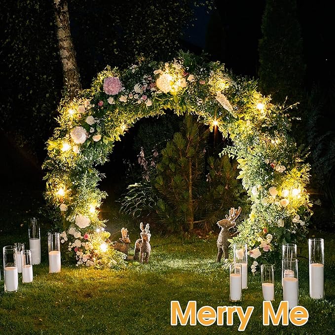 7.2ft Round Backdrop Stand, Stable Balloon Arch Stand, Metal Wedding Arch Backdrop Stand Circle Backdrop Stand Frame for Wedding, Birthday Party, Baby Shower Decoration (White)