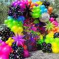 200Pcs Neon Balloons Arch Garland Kit with Glow in the Dark Balloons, Neon Balloons Arch Kit for Back to 80s 90s DISCO Birthday Party Decorations, Let's Glow Party, Rock Roll Party Supplies